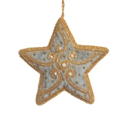 St. Nicolas St. Nicolas Ornaments|Smokey Grey Beaded Star Ornament