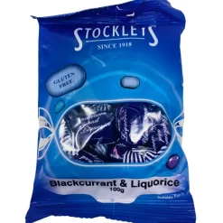 Sweets|Stockley's Blackcurrant & Liquorice Bag 100g