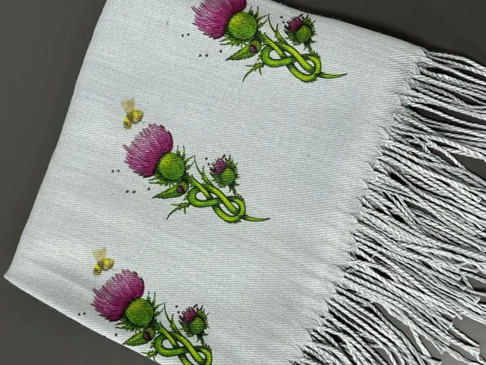 Scarves & Wraps|Thistles Grey Cashmere Blend Scarf