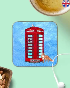 To Home From London Souvenirs|Telephone Box Magnetic Coaster