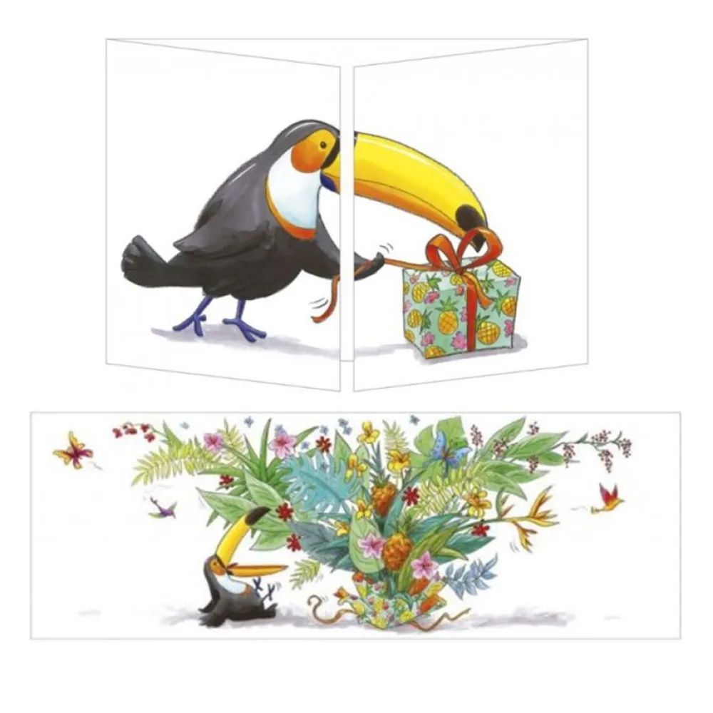 Greeting Cards|Tropical Birthday Tri-fold Birthday Card