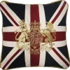 Throws & Pillows|Union Jack Royal Coat of Arms Crest 18" Square Pillow