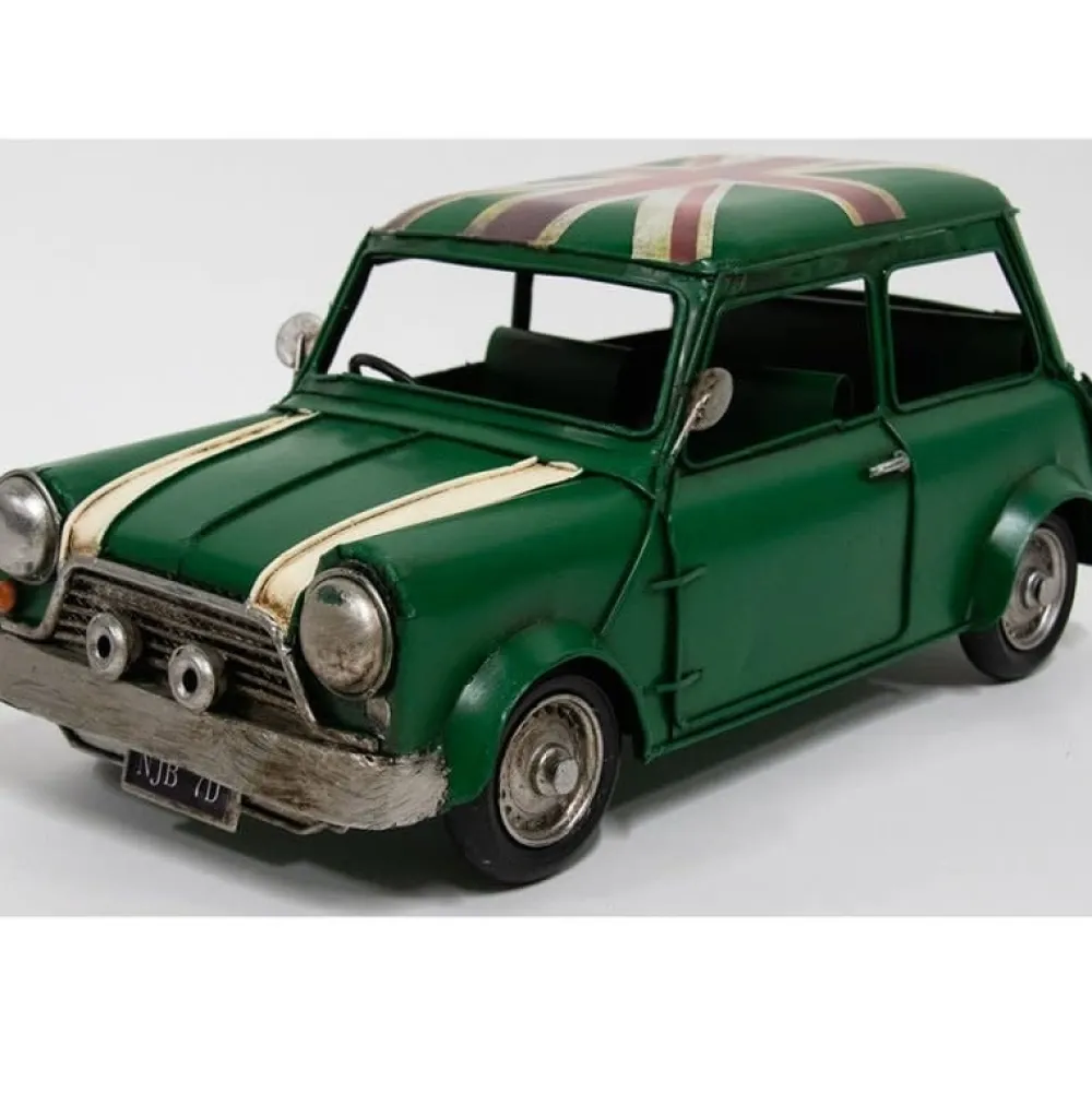 Home Accents|Vintage Transport Green Classic Mini Cooper Model
