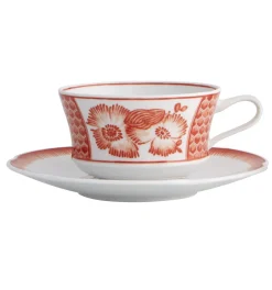 Vista Alegre Teacups & Saucers|x Oscar de la Renta Coralina Teacup & Saucer