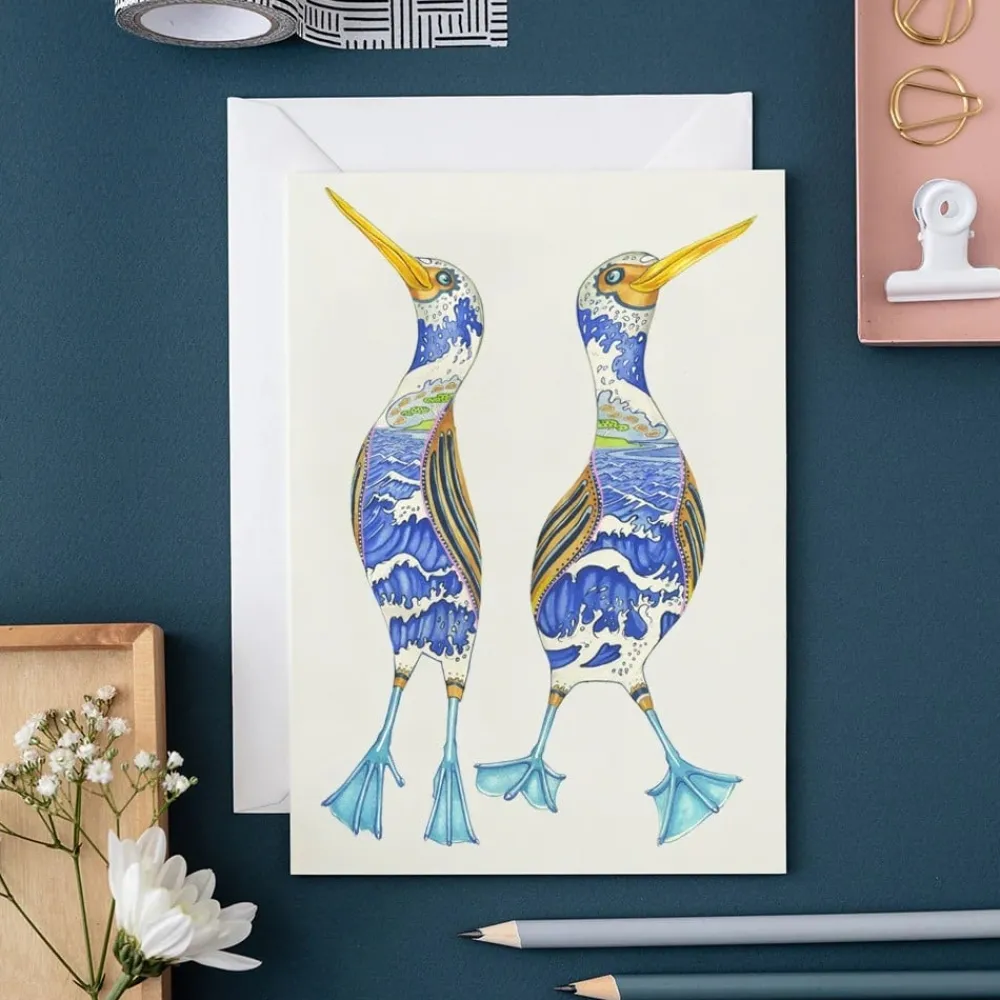 Greeting Cards|Watercolor Blue-Footed Booby Greeting Card