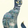 Greeting Cards|Watercolor Cat at Night Greeting Card