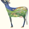 Greeting Cards|Watercolor Cow Looking at the Moon Greeting Card