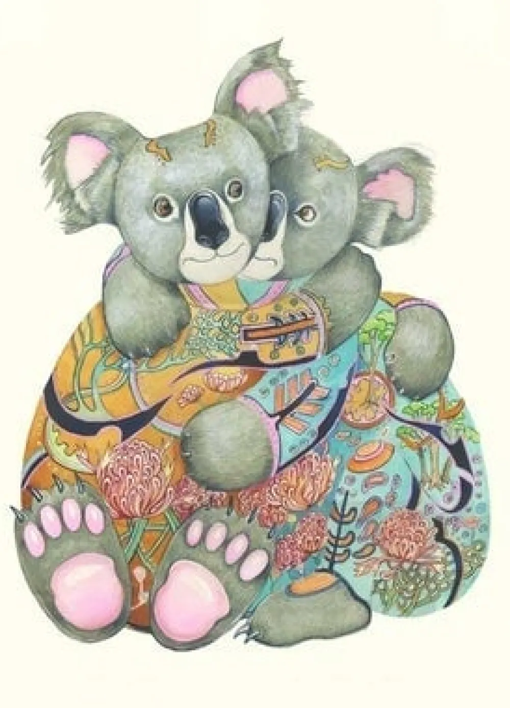 Greeting Cards|Watercolor Cuddling Koalas Greeting Card