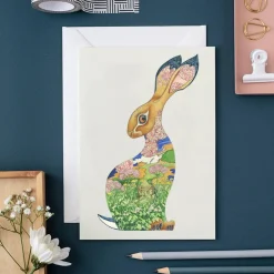 Greeting Cards|Watercolor Curious Hare Greeting Card