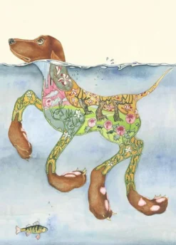 Greeting Cards|Watercolor Doggy-Paddle Greeting Card