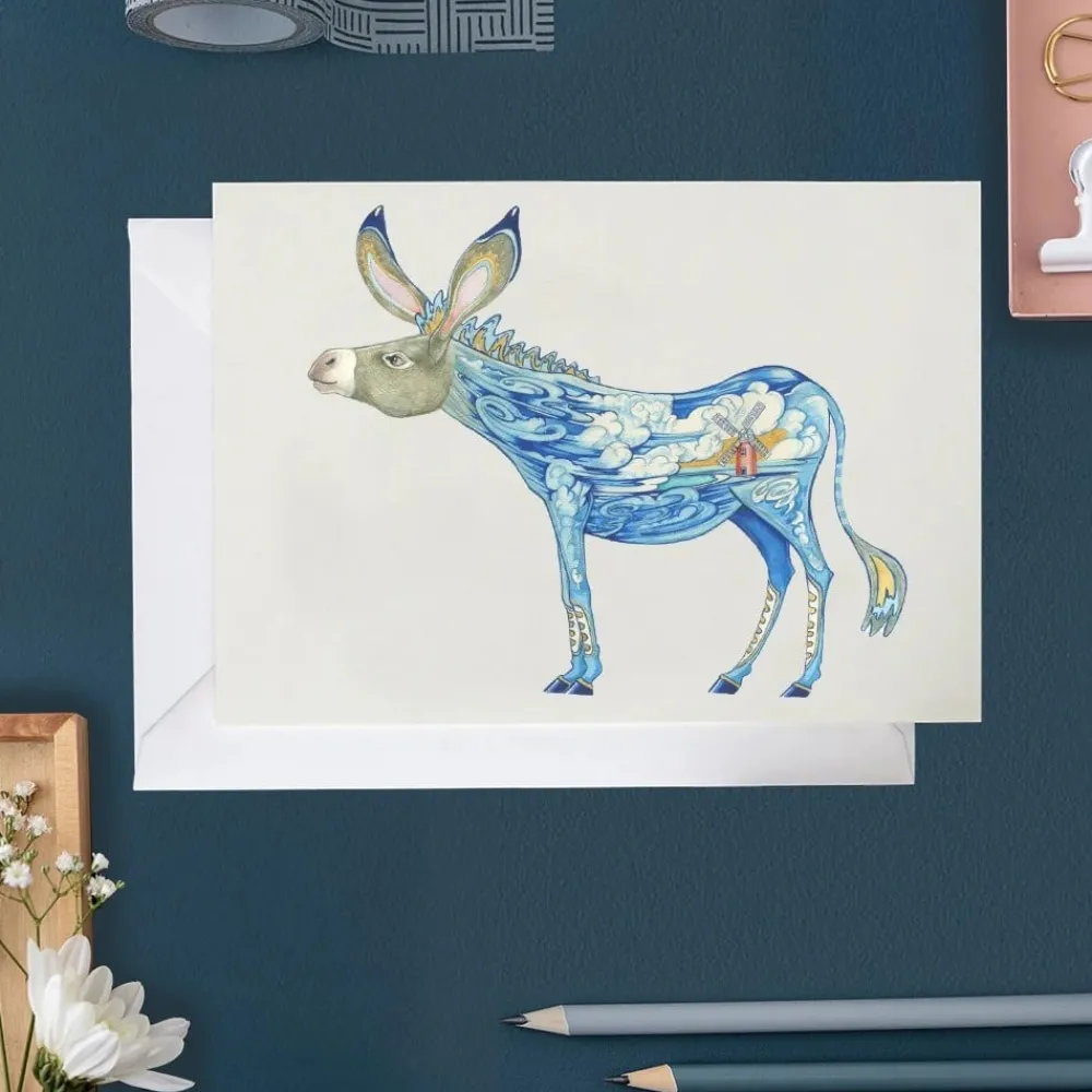 Greeting Cards|Watercolor Donkey Greeting Card