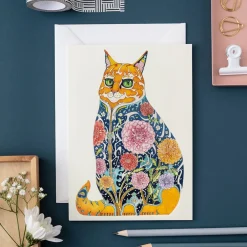 Greeting Cards|Watercolor Ginger Tom Cat Greeting Card