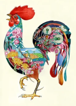 Greeting Cards|Watercolor Rooster Greeting Card