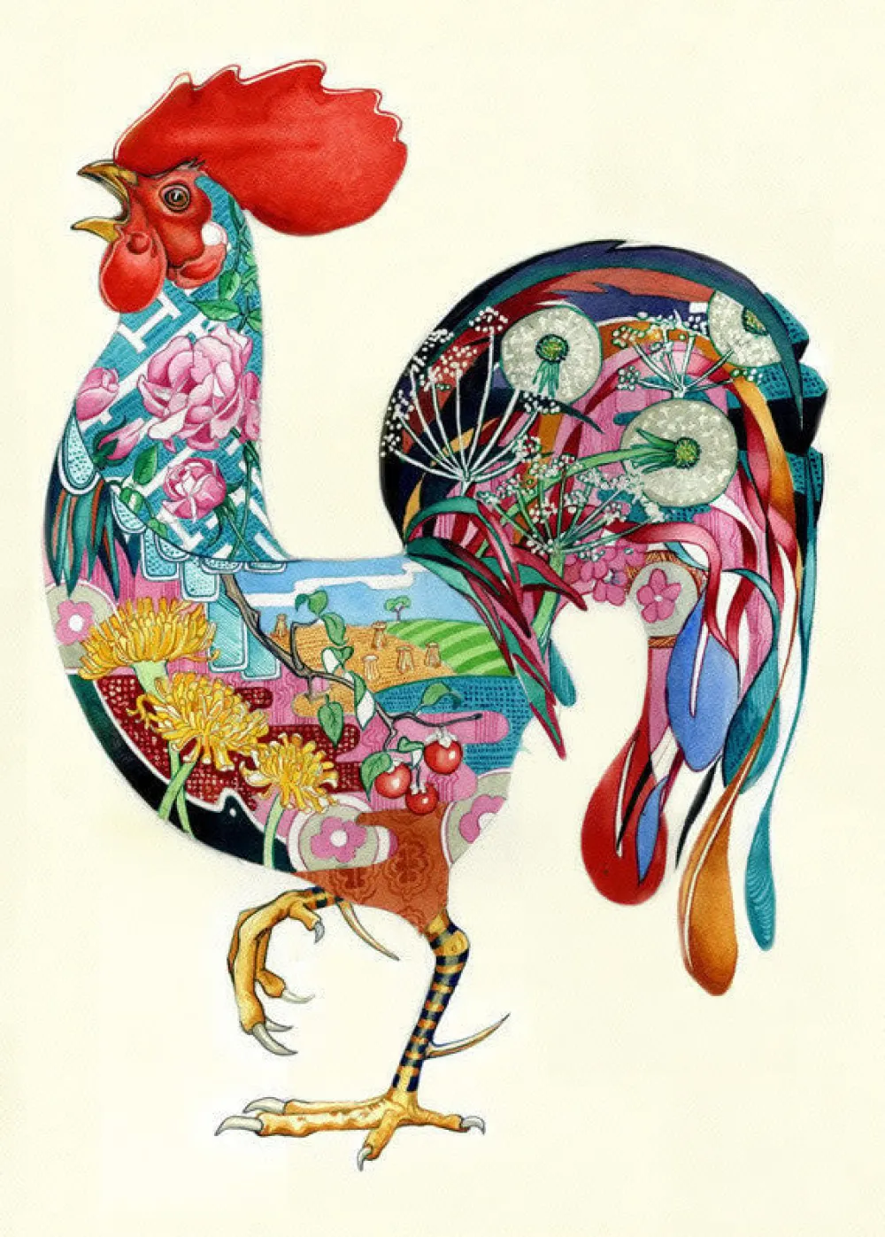 Greeting Cards|Watercolor Rooster Greeting Card