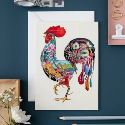 Greeting Cards|Watercolor Rooster Greeting Card