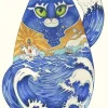 Greeting Cards|Watercolor Ships Cat Greeting Card