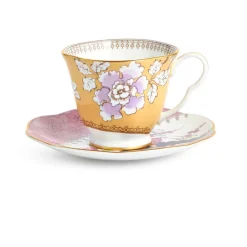Wedgwood Teacups & Saucers|Butterfly Bloom Yellow Floral Bouquet Teacup & Saucer