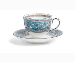 Wedgwood Teacups & Saucers|Florentine Turquoise Teacup & Saucer
