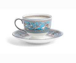 Wedgwood Teacups & Saucers|Florentine Turquoise Teacup & Saucer