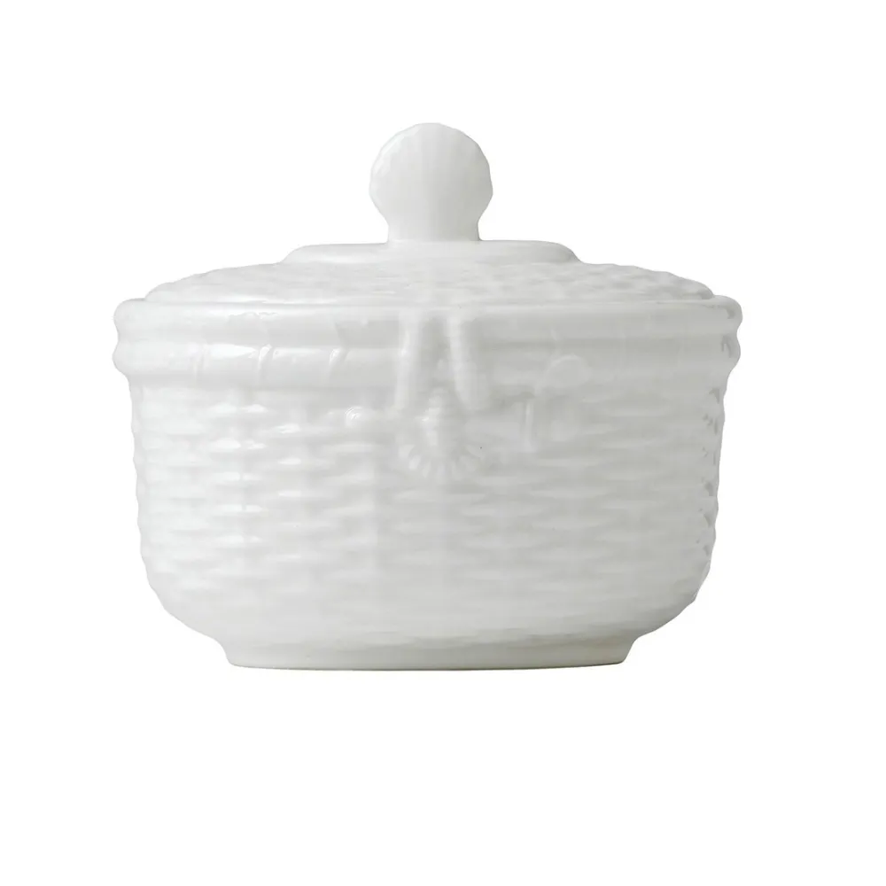 Wedgwood Creamers & Sugar Bowls|Nantucket Basket Covered Sugar