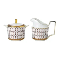 Wedgwood Creamers & Sugar Bowls|Renaissance Red Sugar & Creamer