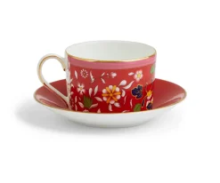 Wedgwood Teacups & Saucers|Wonderlust Crimson Jewel Teacup & Saucer