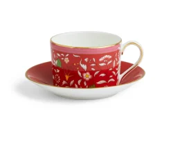 Wedgwood Teacups & Saucers|Wonderlust Crimson Jewel Teacup & Saucer