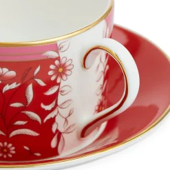 Wedgwood Teacups & Saucers|Wonderlust Crimson Jewel Teacup & Saucer