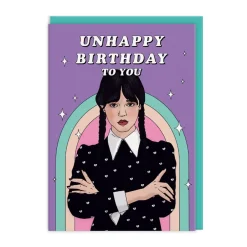 Greeting Cards|Wednesday Addams Unhappy Birthday Card