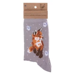 Wrendale Socks|'Born to be Wild' Fox Gray Women's Socks