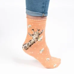 Wrendale Socks|'Flowers' Giraffe Women's Socks