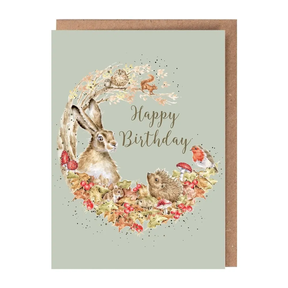 Wrendale Greeting Cards|'Fungi Foray' Woodland Animal Birthday Card