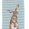 Wrendale Socks|'Hare & the Bee' Hare Striped Pale Blue Women's Socks