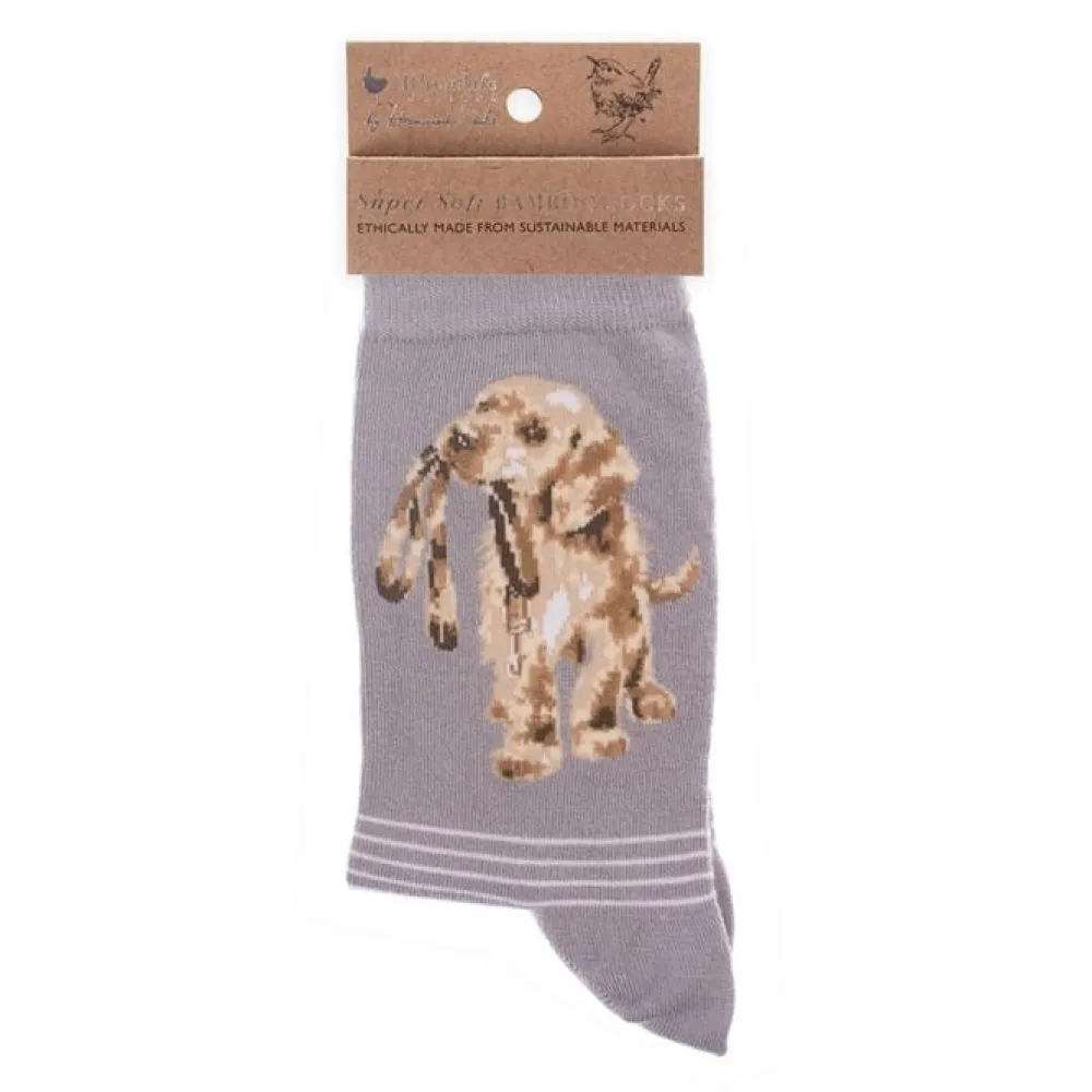 Wrendale Socks|'Hopeful' Labrador Gray Women's Socks