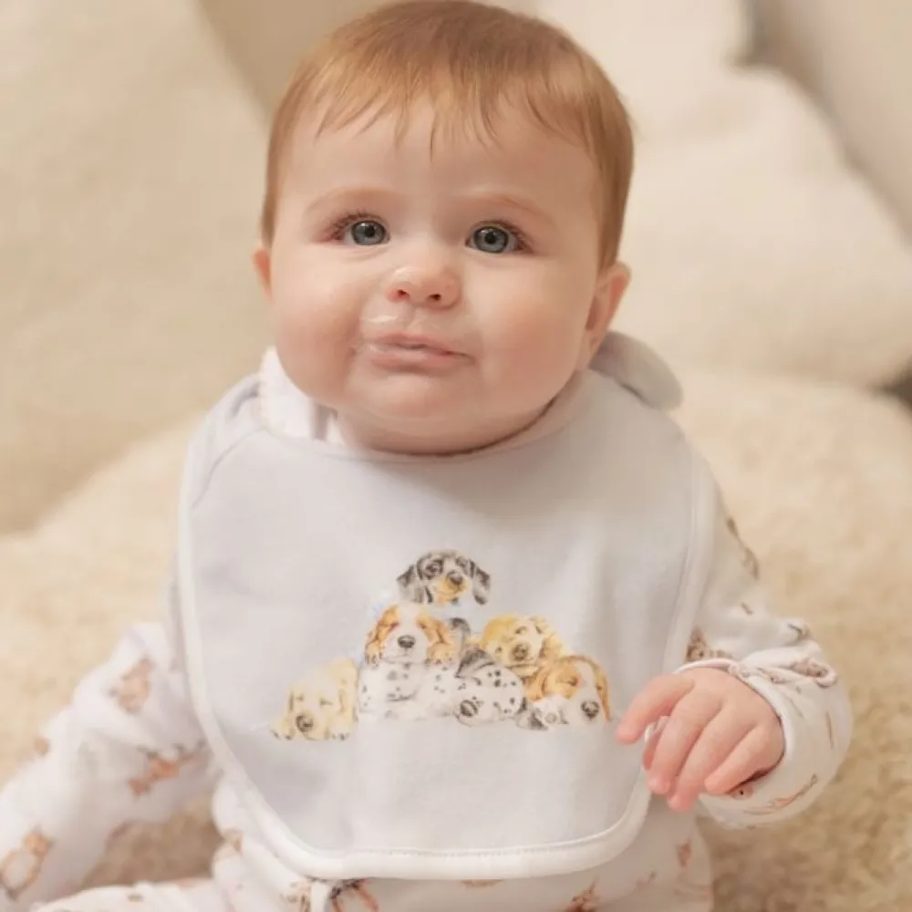 Wrendale Childrenswear|Toys|'Little Paws' Dog Little Wren Bib Gift Set