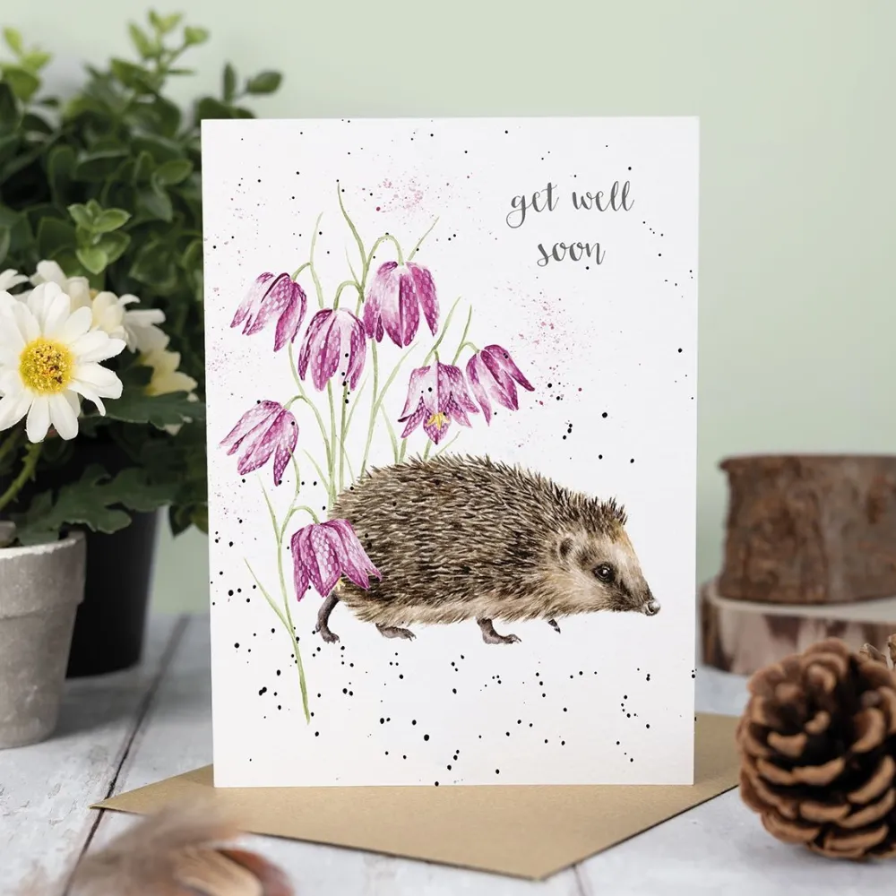 Wrendale Greeting Cards|'Little Wanderer' Hedgehog Get Well Soon Card