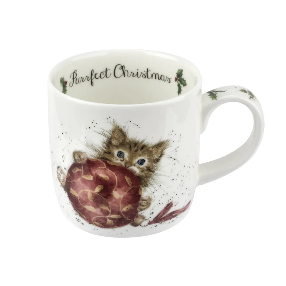 Wrendale Assorted Mugs|Mug & Coaster Set Purrfect Christmas