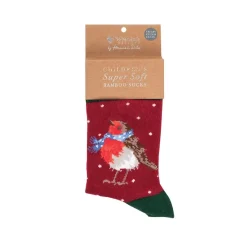 Wrendale Socks|Childrenswear|'Season Tweetings' Robin Children's Small Sock