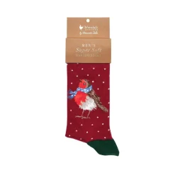 Wrendale Socks|'Season's Tweetings' Robin Men's Socks