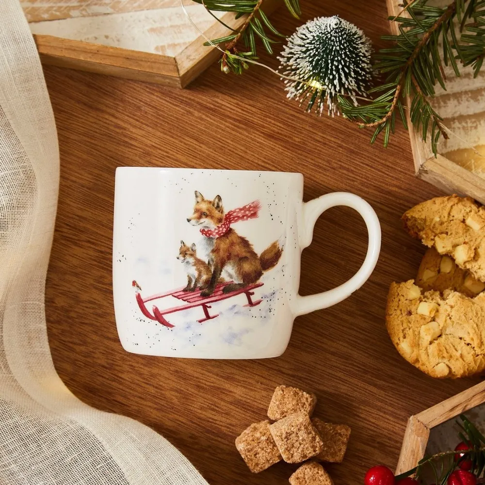 Wrendale Assorted Mugs|Sleigh Ride Fox Small Mug