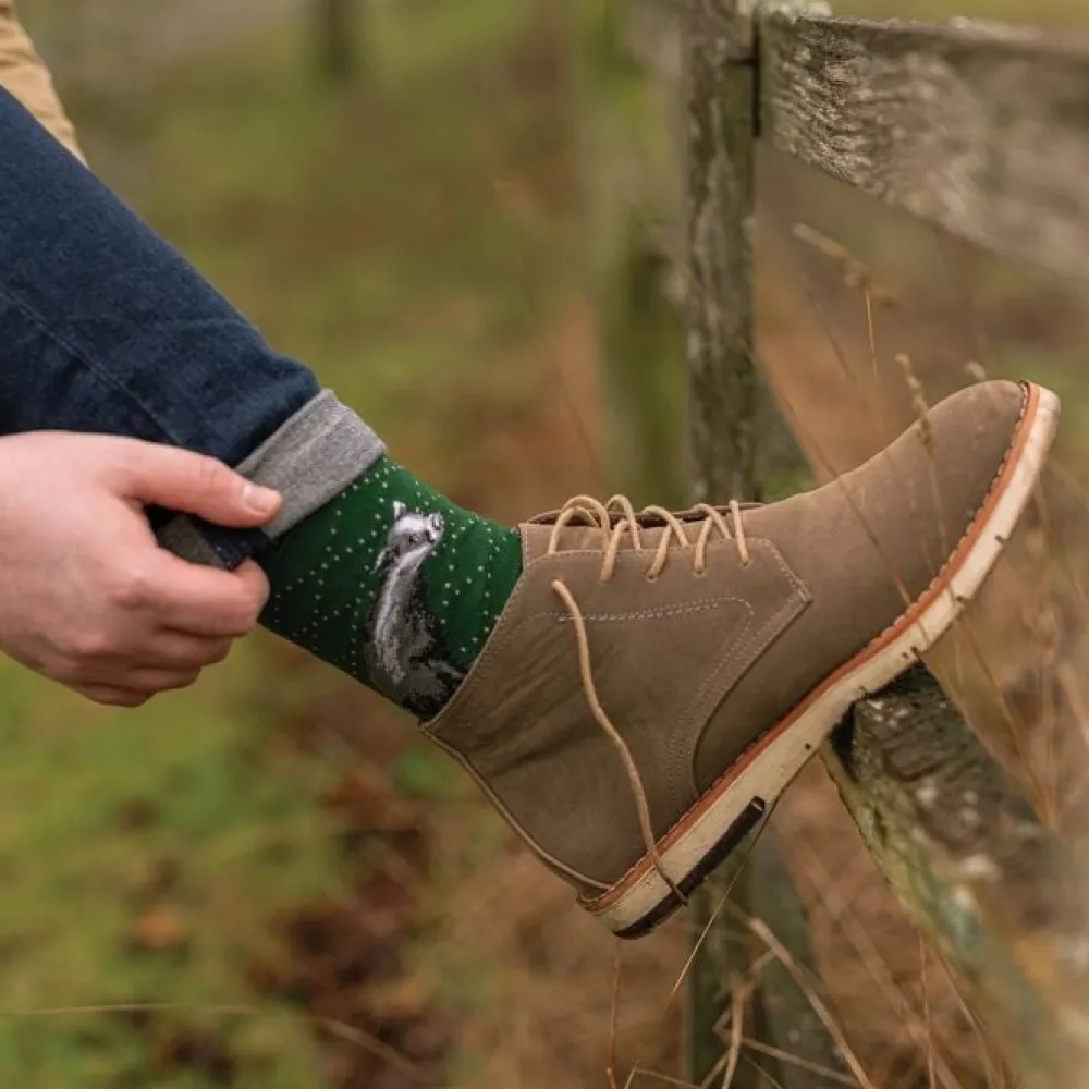 Wrendale Socks|'The Country Gent' Badger Men's Socks
