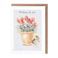 Wrendale Greeting Cards|'The Meadow Pipit' Bird Thinking of You Card
