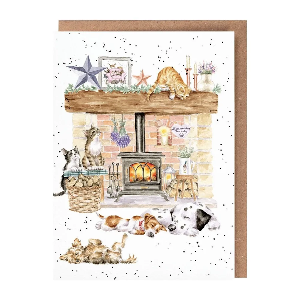 Wrendale Greeting Cards|'There's No Place Like Home' Cat & Dog Greeting Card