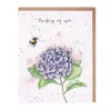 Wrendale Greeting Cards|'Thinking of You Hydrangea' Bee Sympathy Card