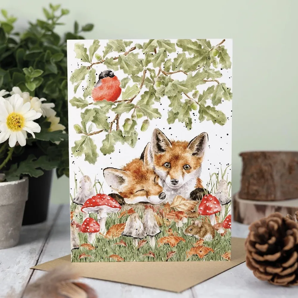Wrendale Greeting Cards|'Under the Oak Tree' Fox Greeting Card