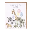 Wrendale Greeting Cards|'Welcome to the World' Wild Animal New Baby Card