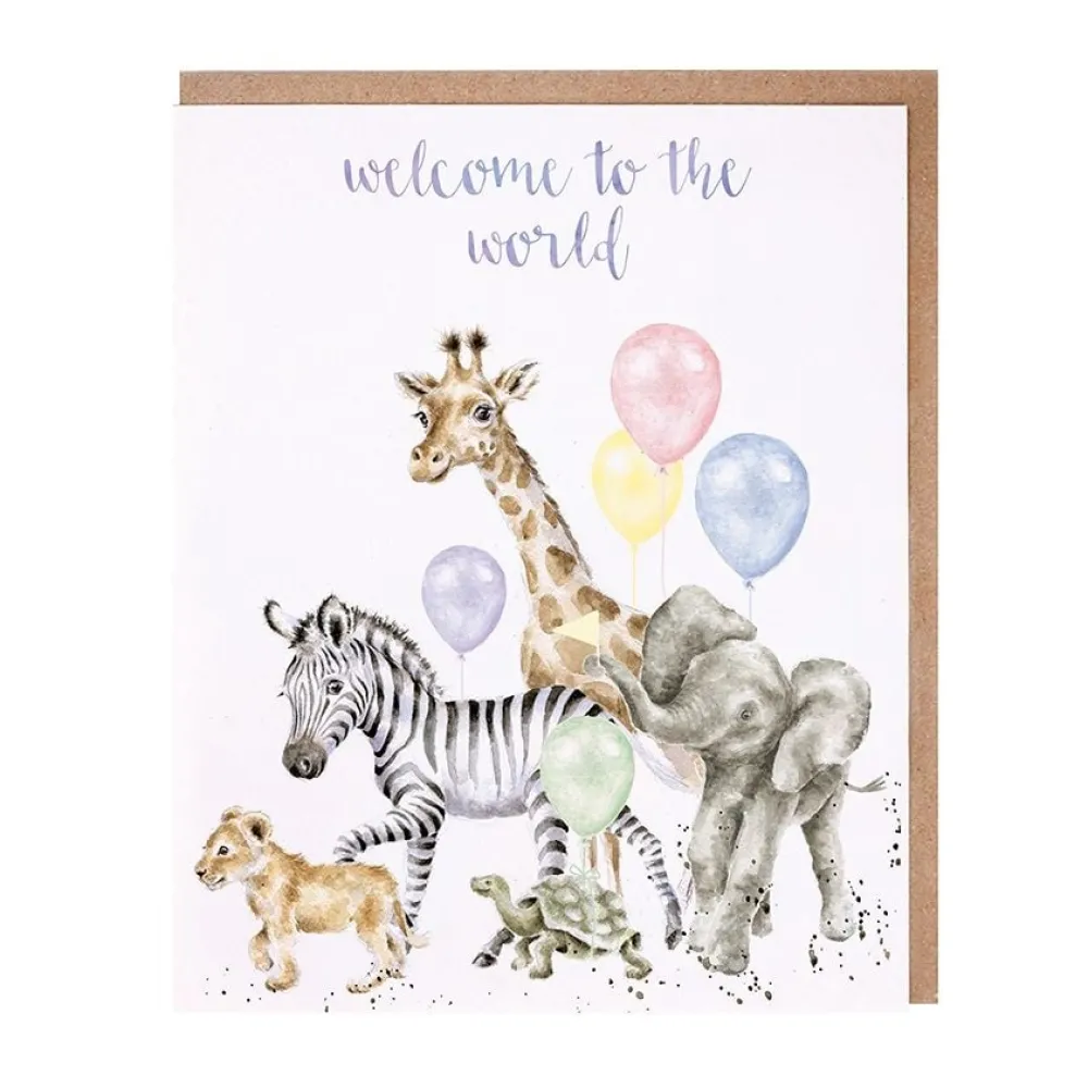 Wrendale Greeting Cards|'Welcome to the World' Wild Animal New Baby Card