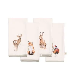 Wrendale Cotton Napkins|'Woodlanders' Woodland Animal Cotton Napkin Set